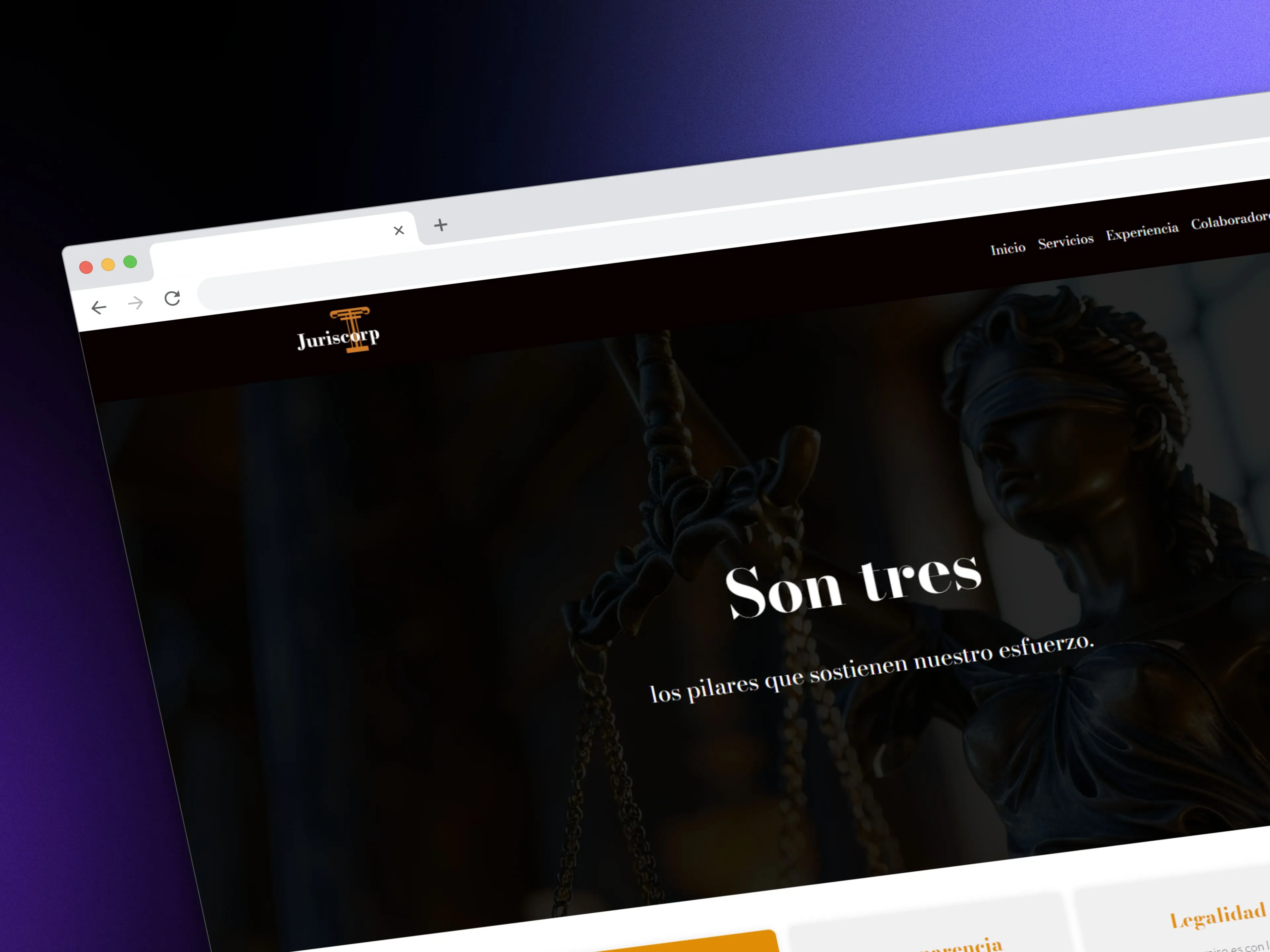 Screenshot about Juriscorp